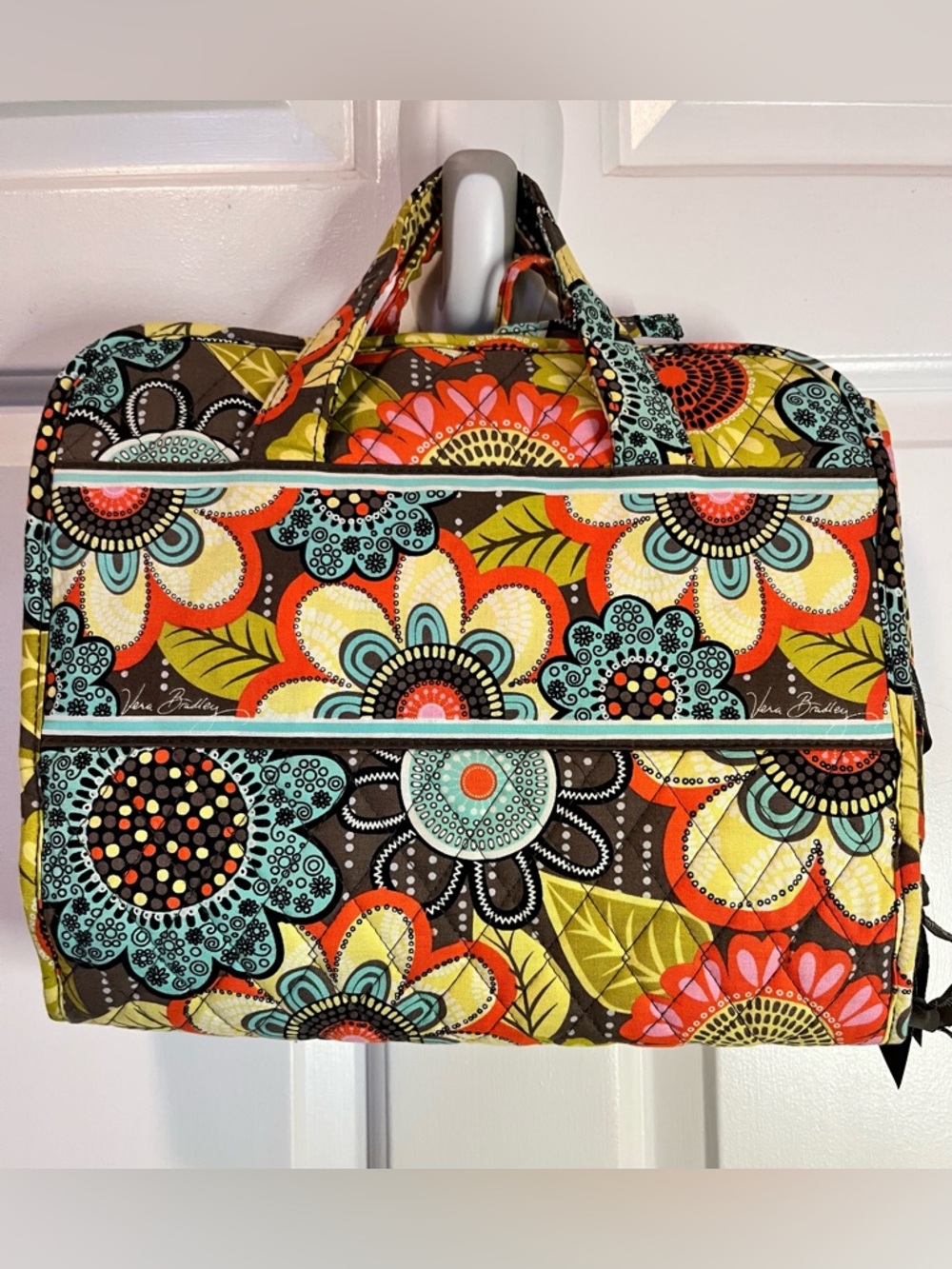 Vera Bradley Flower Shower Quilted Floral Hanging Travel Organizer